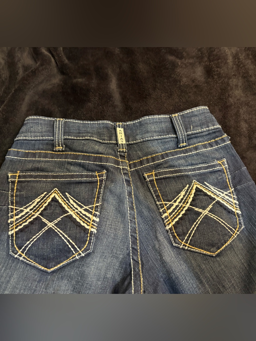 Ariat Women's Dark Blue Boot Cut Jeans with Contrast Stitching - Picture 4 of 4